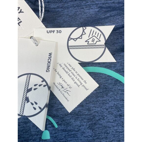 NEW Vineyard Vines Men Sz M Long Sleeve Harbor Performance Graphic Tee Navy Hthr - Picture 6 of 7